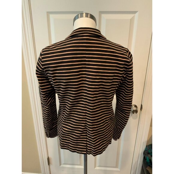 J. Crew Navy Blue and Tan Striped Blazer, Size Small - Picture 6 of 8